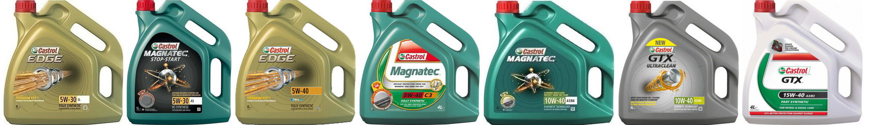 Συσκευασίες λαδιών κινητήρα Castrol Edge, Magnatec και GTX